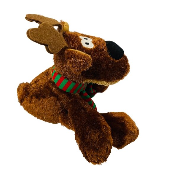 Hallmark Reindeer Plush Toy With Festive Red Green  Scarf 9" - Picture 3 of 5